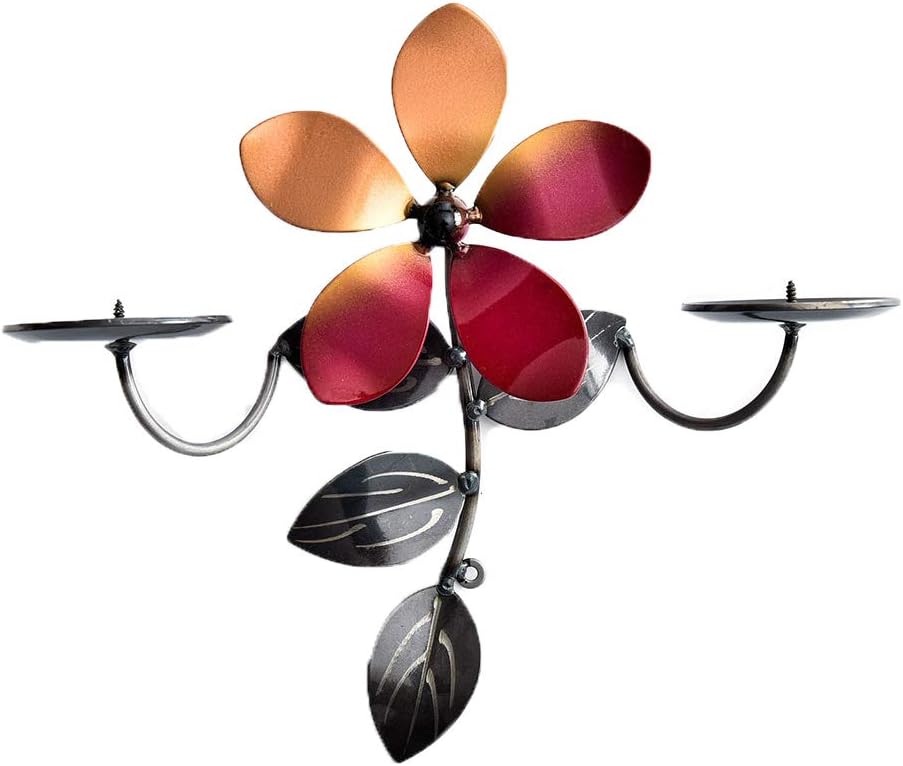 Love MetalArt Metal Wall Candle Holders Outdoor and Indoor Decorative Iron Art Black Hanging Sconce Candle Holders Wall Mount Decor