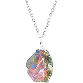 Opal Rough Stone Silver Dainty Necklace