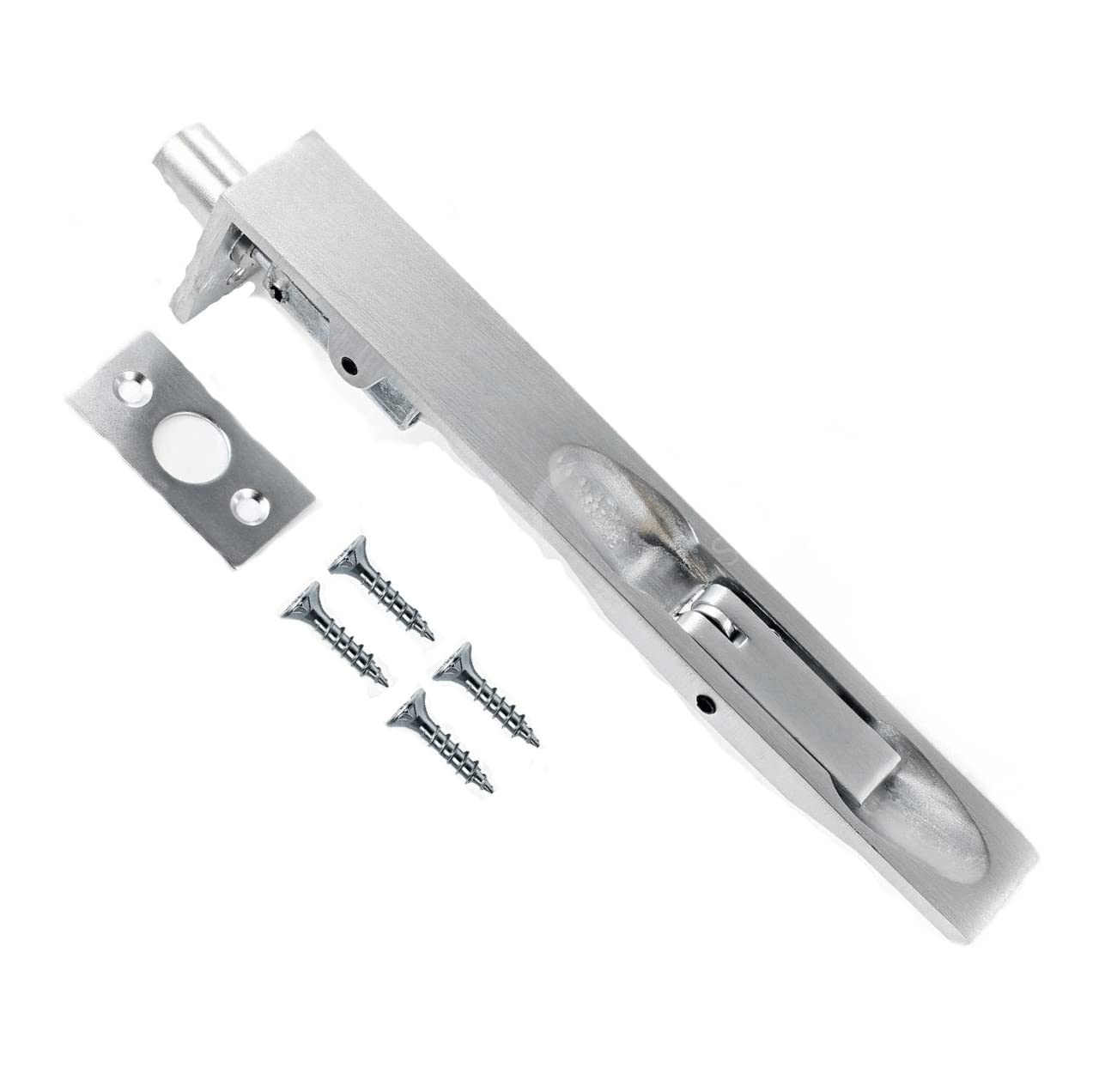 TERF® Heavy Duty Polished Chrome Flush Bolt 150mm [6''] Slide Door Bolt Latch Lock Concealed Door Flush Bolt Security Lever Action including Fixing Screw - Pack of 1