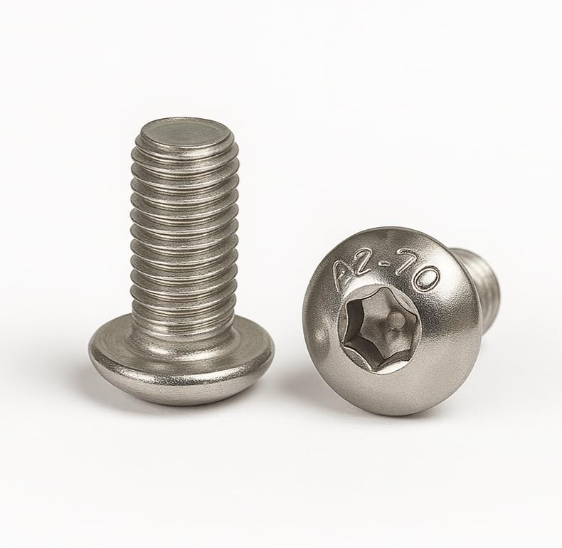 Rubigo M8 Bolts, M8 x 16mm Hex Socket Button Head Machine Bolts - DIN 933 Standard A2 304 Stainless Steel Hex Socket Cap Screws, Fully Threaded for Industrial,Indoor,Outdoor Use, Pack of 20