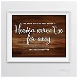Andaz Press Personalized Wedding Party Signs, Rustic Wood Print, 8.5-inch x 11-inch, We Know You Would Be Here Today if Heaven Weren't So Far Away Memorial Sign, 1-Pack, Custom Made Any Name - Loved One Who Passed Away