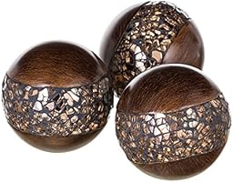 Schonwerk Walnut Decorative Orbs For Bowls And Vases Set Of 3