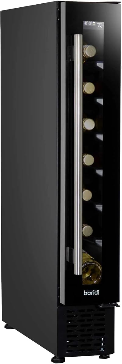 Dellonda Baridi 7 Bottle Slim Wine Cooler Digital Touch 15cm Black DH76