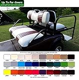 E-Z-Go TXT Custom 2-Stripe Golf Cart Seat Cover Set Made with Marine Grade Vinyl - Staple On - Choose Your Colors From Our Color Chart!