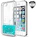LeYi Compatible for iPhone SE Case (2016), iPhone 5S Case, iPhone 5 Case with HD Screen Protector for Girls Women, Cute Glitter Liquid Clear Protective Case for iPhone 5, Turquoise