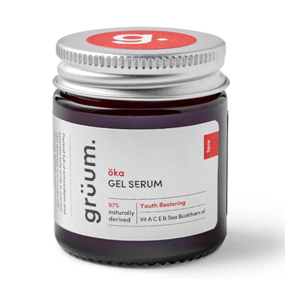 grüum Youth Restoring Skin Gel Serum 30ml - Face Glow Anti aging Vitamin C Serum for Women with Hyaluronic Acid, Sea buckthorn oil & Retinol