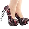 SHOW-STORY-Lonely-Wolf-Stud-Zipper-Platform-Silver-Bone-Heel-Club-PumpsLF80652