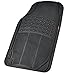 MotorTrend MT-754-BK Heavy Duty Rubber Floor Mats - Odorless - All Weather Protection - Semi Custom Fit (Matte Black) 4 Pack
