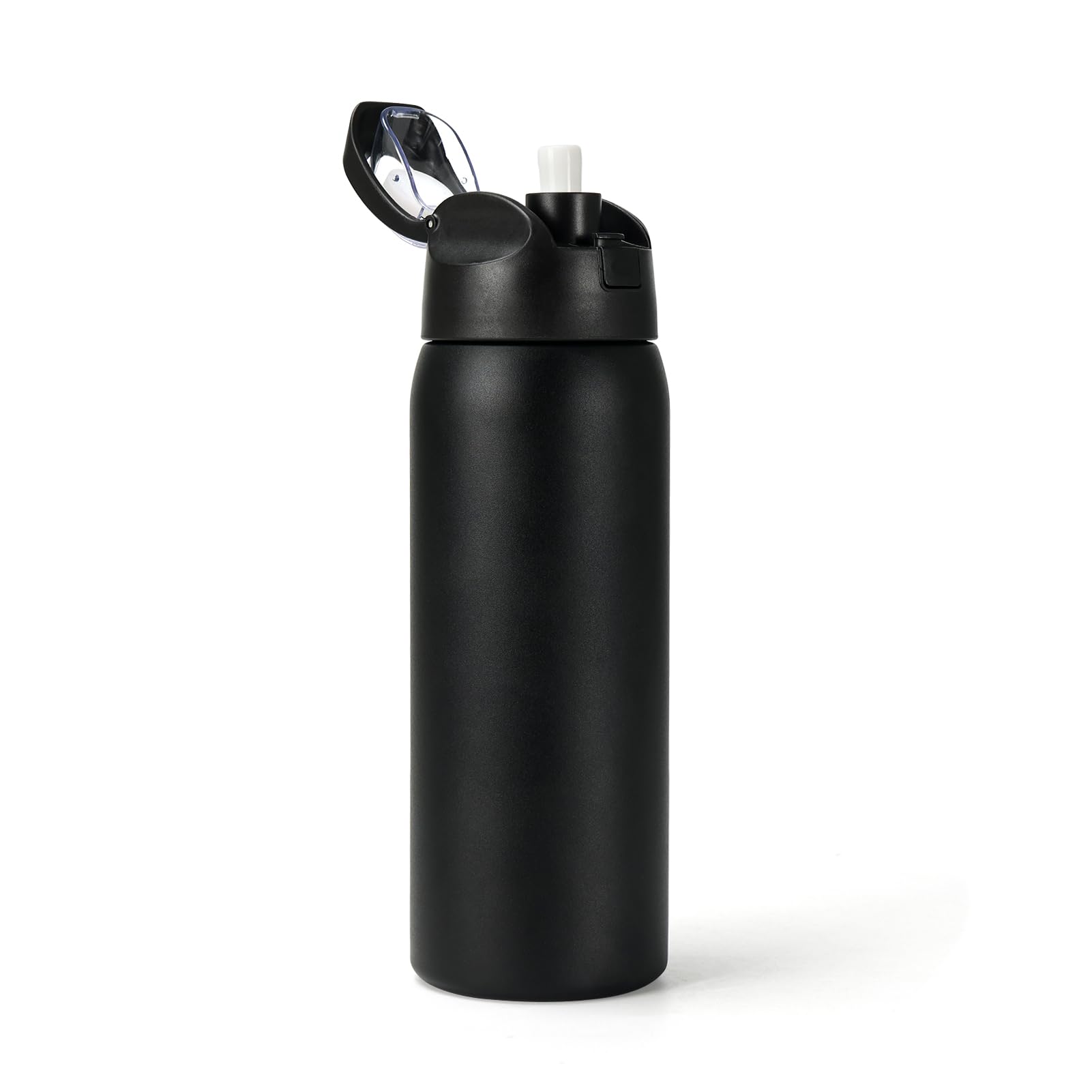 Photo 1 of MEBRUDY 32 oz Insulated Water bottle with Straw, Stainless Steel Water bottles With Leak Proof Locking, Keep Cold 24 hours and BPA-Free for Sports, Travel, Gym and School, Black