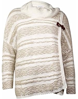Womens Knit Cowl Neck Pullover Sweater