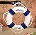 OliaDesign Welcome Aboard Cloth Life Ring Accent Nautical Decor, 13.5