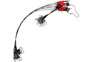 AGOOL Fishing Leader Saltwater Tackle Rig with Swivel Snaps Beads Surf Fishing Rigs High Strength Steel Wire Leaders Gear Equipment for Lures Bait Hooks, 1Arm 2Arms & 3Arms