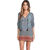 Women Dress, Misaky 3/4 Sleeves Totem Flower Pattern Vintage Print Loose Dress