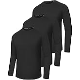 3 Pack Quick Dry Long Sleeve Shirts for Men UPF 50+ UV Sun Protection Shirt Moisture Wicking T-Shirt for Casual Gym Workout