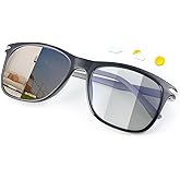 Photochromic Blue Light Blocking Glasses UV400 Sunglasses Spring Hinge Anti Eyestrain Computer Gaming Blue Light Screen Blocker Glasses Clear Lens Anti Glare Eye Protection Eyewear for Men Women