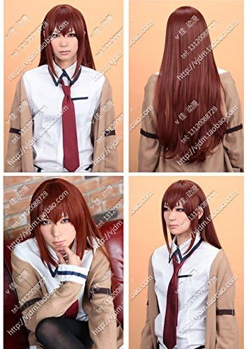 LUGANO ---- "Stein's Gate" STEINS GATE. Makise Kurisu Costume wig + wig net (japan import)