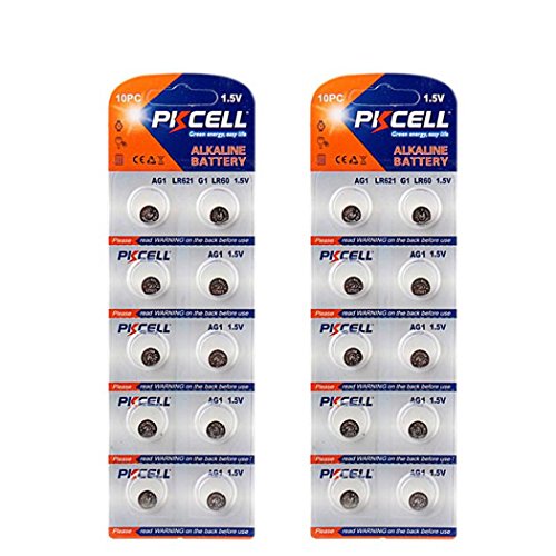 20 Pcs LR621 LR60 AG1 G1 164 GP96A 364 SR621W 1.5V Alkaline Button Battery