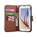 S6 Case, Galaxy S6 Case, ULAK Premium PU Leather Wallet Case Flip Slim Protective Cover with Card Slots & Stand for Samsung Galaxy S6 (Follow the Sky) [Will not Fit S6 Active]