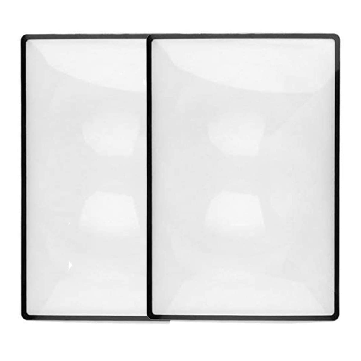 RZJZGZ 2 Pack 3X (300%) Page Magnifying Lens Full Page Magnifier Fresnel Lenses Ideal for Reading Small Prints & Low Vision Seniors 4.75"x7" Clear (2 Pack)
