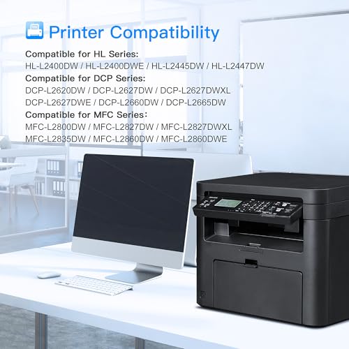 LxTek TN2510XL TN-2510XL Toner Cartridge Compatible with Brother TN 2510 TN 2510XL for Brother DCP-L2620DW MFC-L2860DWE HL-L2400DWE HL-L2445DW DCP-L2627DWE MFC-L2800DW DCP-L2660DW (Black 2 Pack)