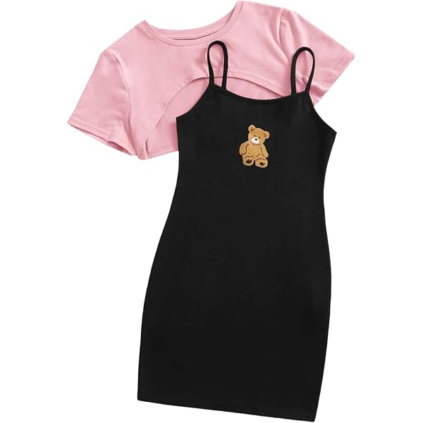 SOLY HUX Girl's Houndstooth Print Long Sleeve Tee Top And Skirt Set 2 Piece Outfits