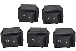 5PCS 2 Position DPST Latching Rocker Switch 4 Pin 16A 250VAC On Off Power Switch for Panel Mount, Compatible with Boat Traile
