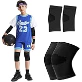 Elbow And Knee Sleeves Kids, Toddler Knee Braces Elbow Braces Volleyball, Tennis Elbow Compression Sleeve, Kids Knee Brace Elbow Brace for Volleyball Basketball Baseball Football Cycling (Black, Medium)