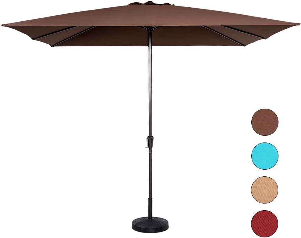 Amazon Com Sundale Outdoor 8x11 Ft Rectangular Patio Umbrella Table Market Umbrella With Crank Lift For Garden Deck Backyard Pool 8 Steel Ribs 220g Polyester Canopy Coffee Garden Outdoor
