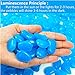 150pcs Glow in The Dark Garden Pebbles,Glow Stones Rocks for Walkways Outdoor Decor Aquarium Fish Tank Garden Decorative Stones for Path Lawn Yard Walkway (Blue)