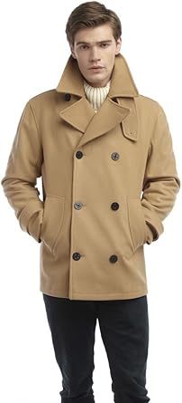 tan peacoat mens
