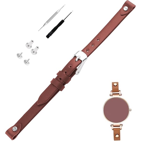 SANDEIN Horlogeband compatibel met Fossil, Vrouwen 8 mm Zacht Lederen Vervanging Polsband voor Fossil ES3077 ES3148 ES3262 en ES4119 ES4176 Serie Horlogebandjes, 8 mm, Leer, Geen edelsteen