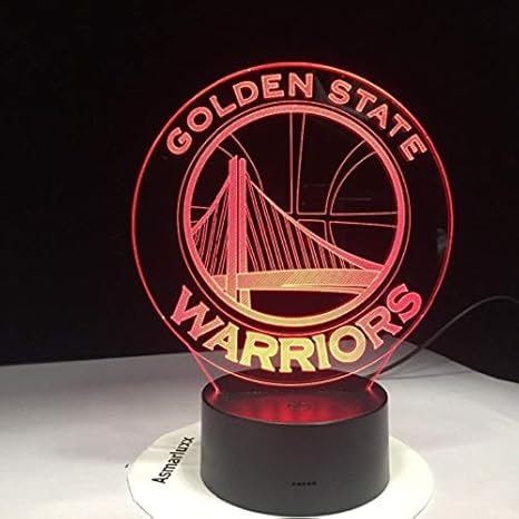 Nba Golden State Warriors 3D Led Nachtlicht 7 Farben Ändern Schlaftisch