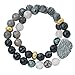 Silpada 'Ode To Geode' Natural Agate, Hematite, and Druzy Stretch Bracelet in Sterling Silver and Brass, 6.75