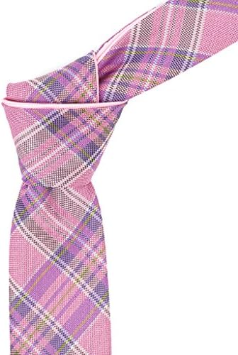 Flip My Tie Men's Fushia Multi-Colored Plaid Reversible Tie 59IN