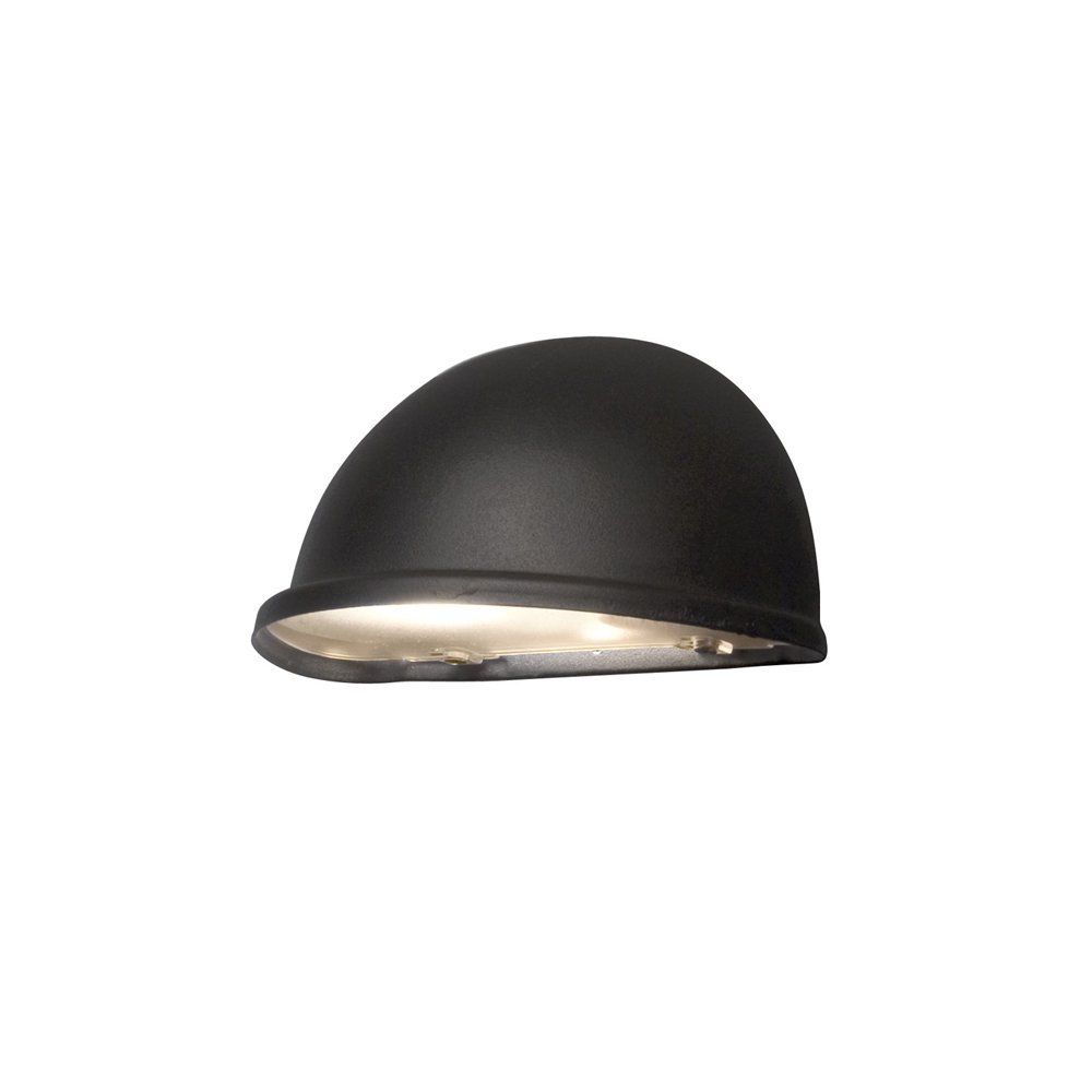 Konstsmide 7325-750 Torino Small Down Round Marker Outdoor Wall Light / 1 x 25 W E14 Max Wall Lamp / Frosted-Opal Acrylic Lens / IP23 / Outside Light Black Aluminium