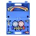 AURELIO TECH MGS-0005-WZ 3 Way A/C Diagnostic Manifold Gauge Set, Fits R134A R12 R22 and R502 Refrigerants, with 5FT Hose, Acme Tank Adapters, Couplers and Can Tap primary