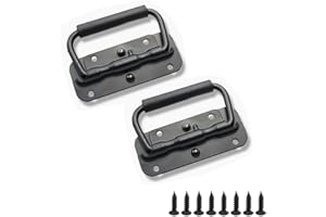 JaBoaRe Black Flight Case Handle,Length100mm/3.93" Wooden Box Circular Handle with Screws