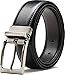 Genuine Leather Belt Single Prong Rotated Buckle Adjustable Dress Belt for Men