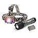 MOSSY OAK Tactical LED Flashlight Shock-proof 500 Lumens and Headlamp 300 Lumens, Battery Powered Helmet Light Combo Kit for Camping, Running, Hiking and Reading, 6 AAA Alkaline Batteries Included