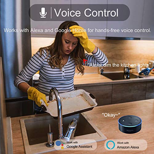 Smart LED Light Bulb E12 Candelabra Bulb WiFi Color Changing LED Bulbs, Dimmable Ceiling Fan Light 40W Equivalent, Smart Chandelier Lighting Work with Alexa Google Home for Home Room Decor (4 Pack)