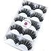 5 Pairs/Box 3D Real Mink False Eyelashes LASGOOS 100% Siberian Mink Fur Luxurious Soft Cross Thick Very Long Fluffy Party Dance Fake Eye Lashes SK02