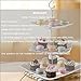 WINCANG 3-Tier Porcelain Square Lace Stacked Party Cupcake and Dessert Tower -White Cake Stand (White)