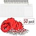 Aobear 50 pcs Waterproof Transparent Vertical Name Tag id Badges and 50 pcs red Lanyard