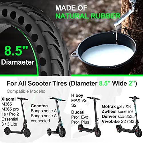 BANGTING 8.5 Inch Electric Scooter Wheel, 8 1/2 x 2 Wheels Scooter Full Tyres, 50/75-6.1 Replacement Tyre for Xiaomi Pro 2 / M365 / M365 Pro / 1S / 3/3 Lite/Essential