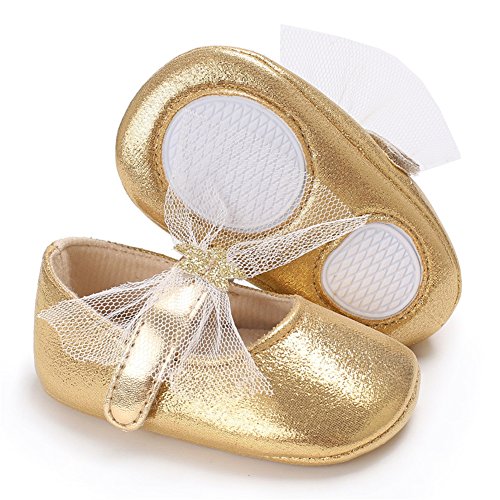 Fire Frog Baby Girls Mary Jane Shoes Stars Bow Wedding Princess Dress Costume Infant Toddlers Prewalker - Thumbnail 2