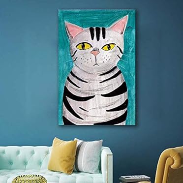 Canvas Wall Art Abstract Cat Painti Canvas Art