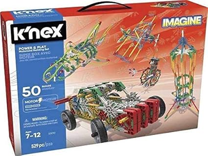 Amazon Com K Nex Knex Imagine Mega Drawer Power And Play 50 Models With Motor 530 Pieces Toy Factory 41227 Assorted Colour Model Toys Games