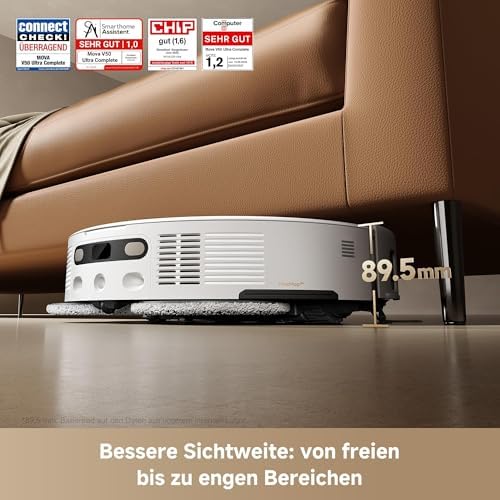V50 Ultra Saugroboter, 24.000 Pa Saugkraft & Thermo-Wischen, Weiß