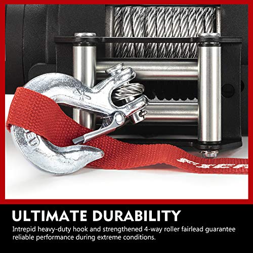 FIERYRED Electric 12V 3500lb Winch, Steel Cable Winch Kits for UTV ATV