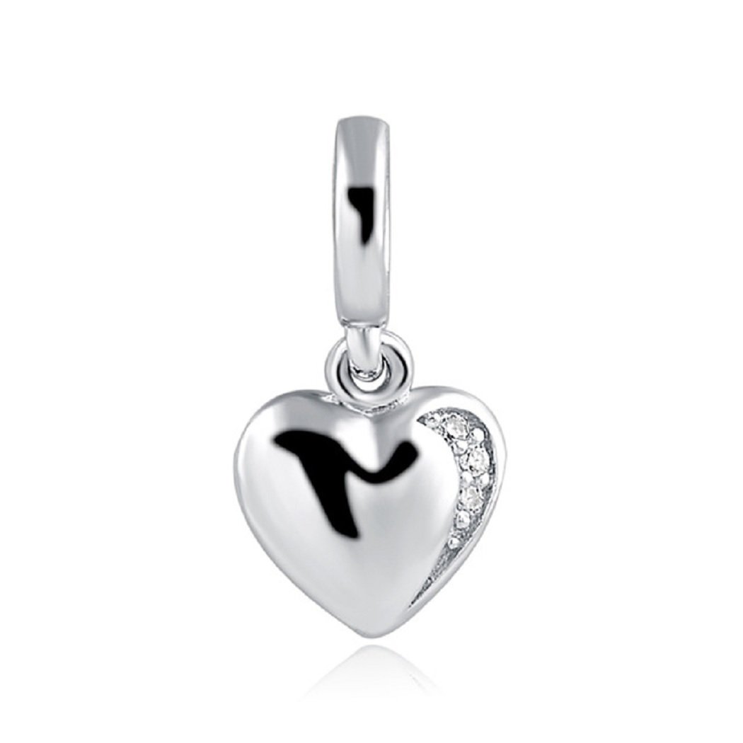 FeatherWish 925 Sterling Silver Love Heart Forever Always Pendant Dangle Charm Fits And Compatible With Pandora Bracelets Gift For Birthday Friend Sister Mum Daughter Wife